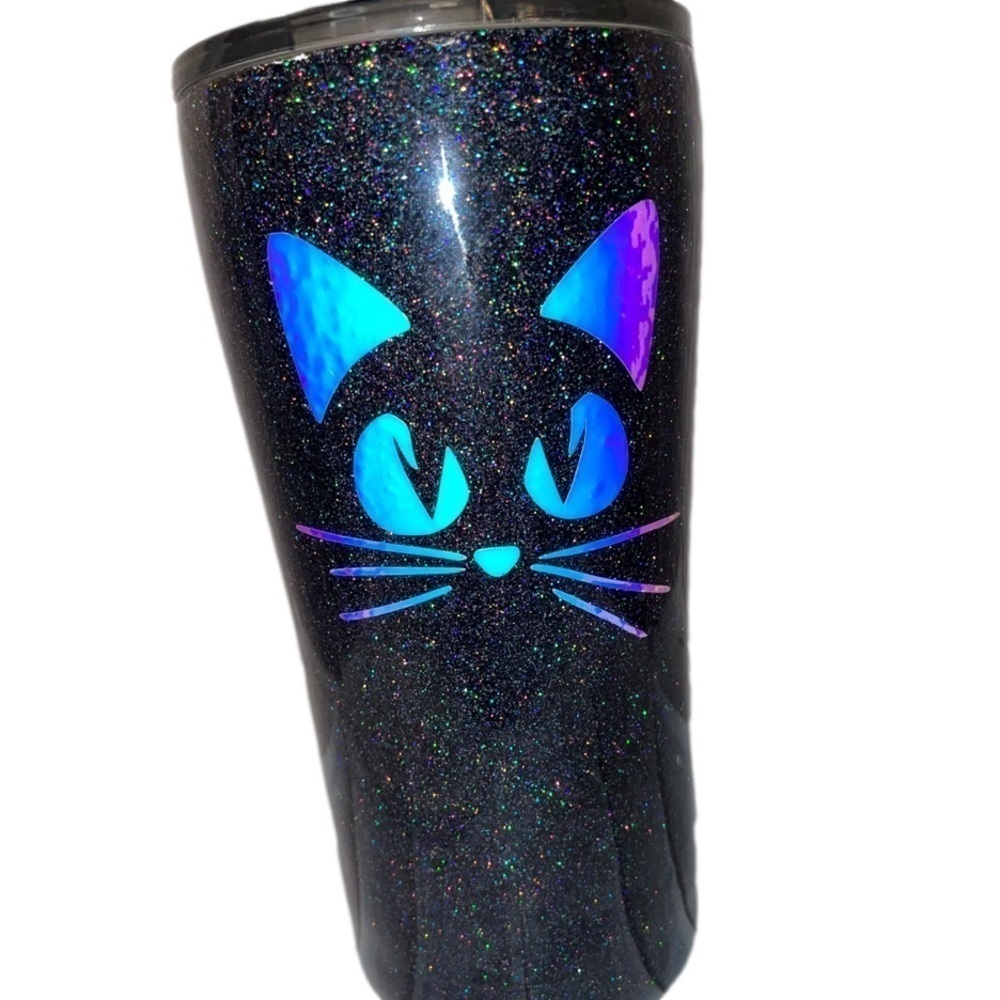 NWT Cat Face Mug Cat tumbler Glitter Coffee Mug